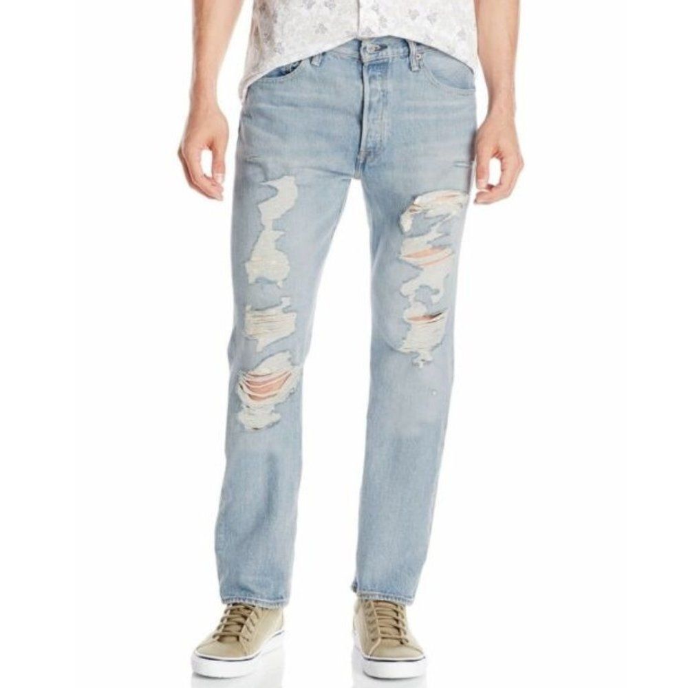 Levi´s 501 Distressed Original-Fit Straight Jeans